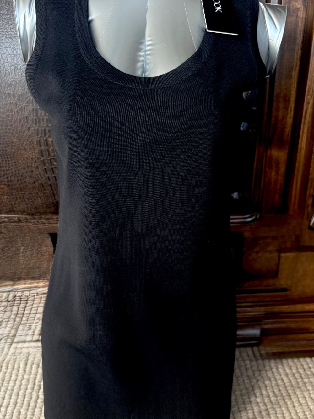 MISOOK SHELL/TANK TOP, NWT, BLACK, SIZE S